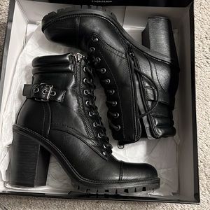 Combat heeled boots